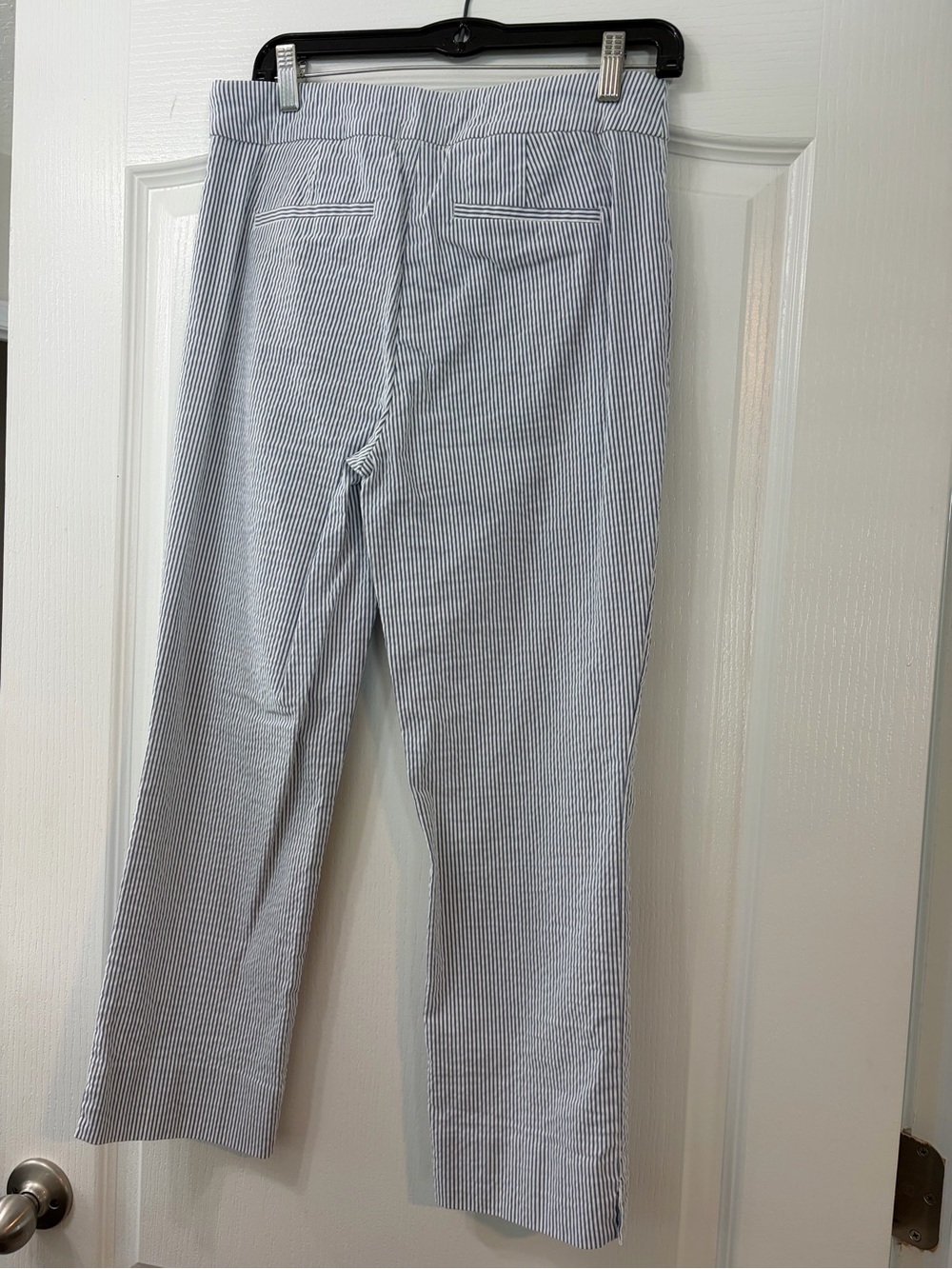 Women’s Blue and White Pinstripe Work Pants